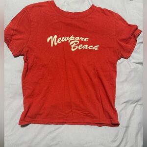 Red newport beach t-shirt